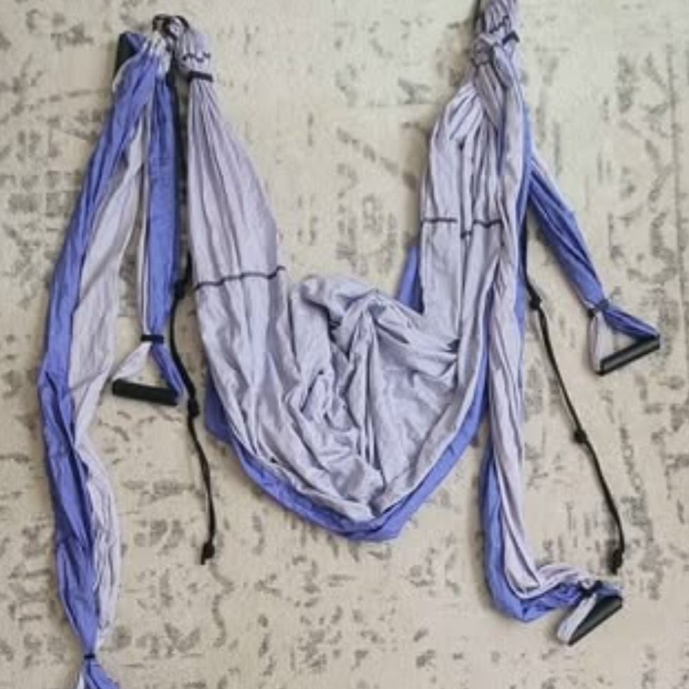 Blue and Gray Aerial Yoga Hammock